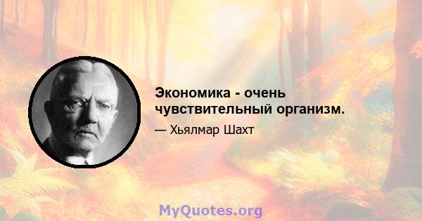 Экономика - очень чувствительный организм.
