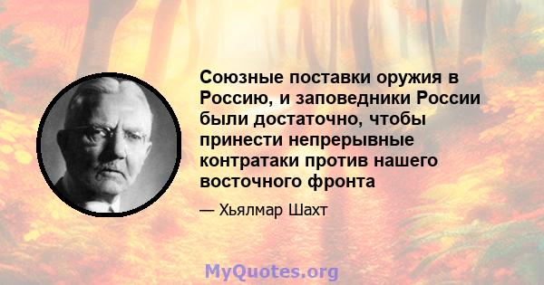 Союзные поставки оружия в Россию, и заповедники России были достаточно, чтобы принести непрерывные контратаки против нашего восточного фронта