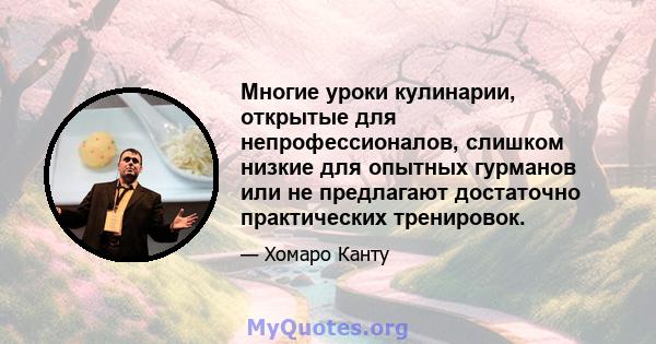 Многие уроки кулинарии, открытые для непрофессионалов, слишком низкие для опытных гурманов или не предлагают достаточно практических тренировок.