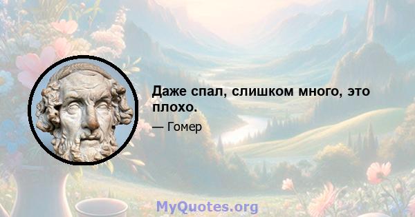 Даже спал, слишком много, это плохо.