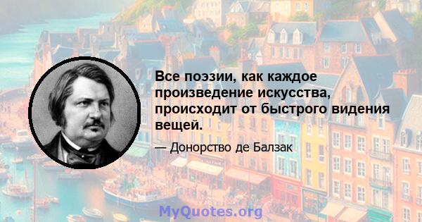 Все поэзии, как каждое произведение искусства, происходит от быстрого видения вещей.