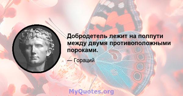 Добродетель лежит на полпути между двумя противоположными пороками.