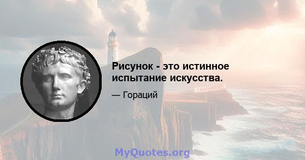 Рисунок - это истинное испытание искусства.