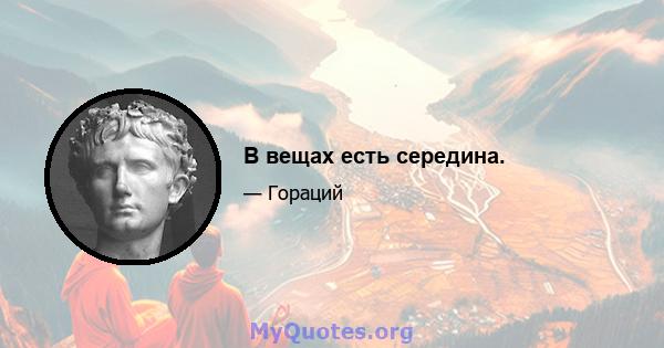 В вещах есть середина.