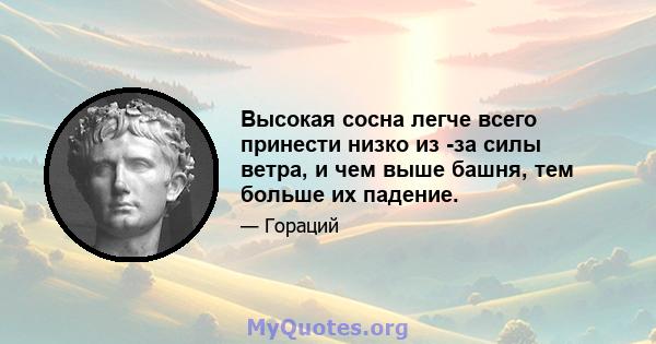 Высокая сосна легче всего принести низко из -за силы ветра, и чем выше башня, тем больше их падение.