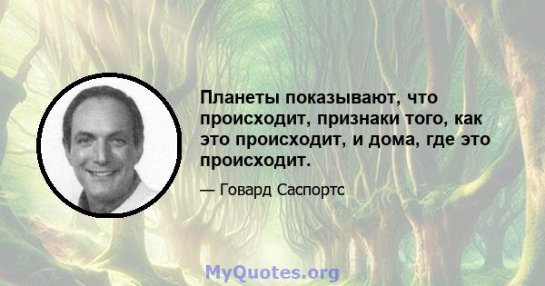 Планеты показывают, что происходит, признаки того, как это происходит, и дома, где это происходит.