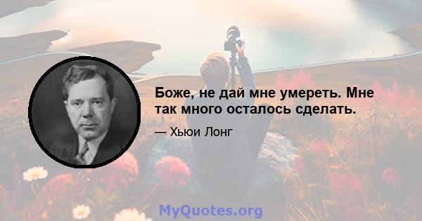 Боже, не дай мне умереть. Мне так много осталось сделать.