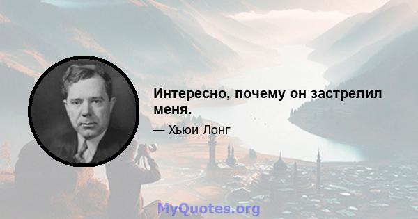 Интересно, почему он застрелил меня.