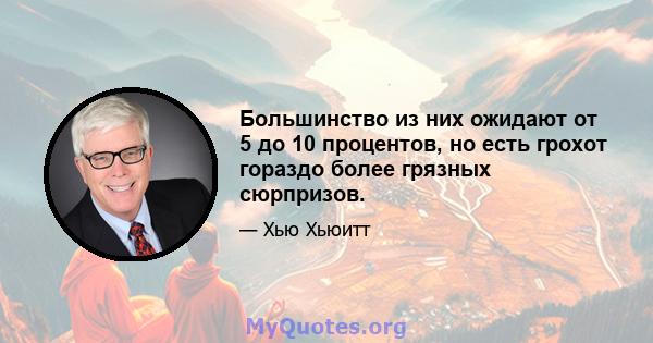 Большинство из них ожидают от 5 до 10 процентов, но есть грохот гораздо более грязных сюрпризов.