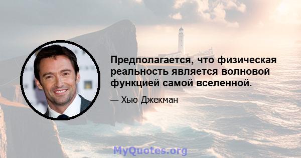 Предполагается, что физическая реальность является волновой функцией самой вселенной.