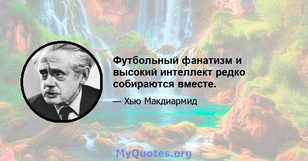 Футбольный фанатизм и высокий интеллект редко собираются вместе.