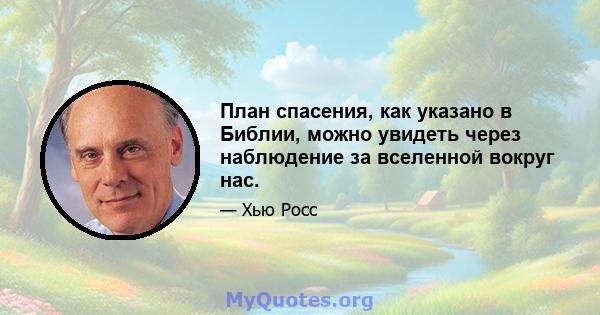 План спасения, как указано в Библии, можно увидеть через наблюдение за вселенной вокруг нас.