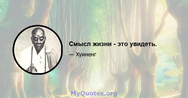 Смысл жизни - это увидеть.