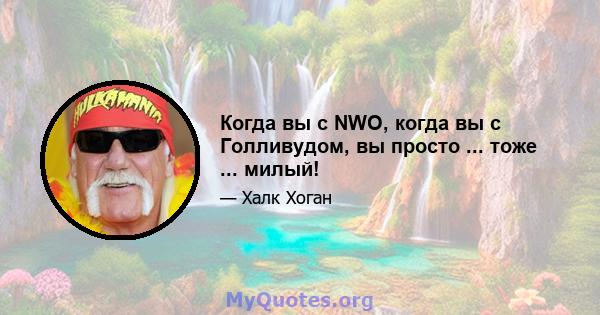 Когда вы с NWO, когда вы с Голливудом, вы просто ... тоже ... милый!