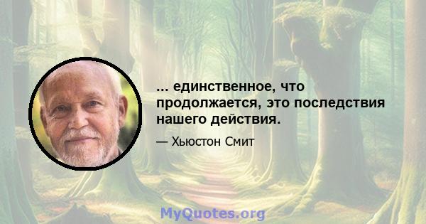 ... единственное, что продолжается, это последствия нашего действия.