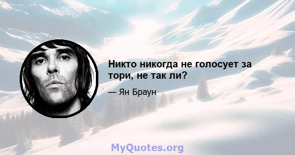 Никто никогда не голосует за тори, не так ли?