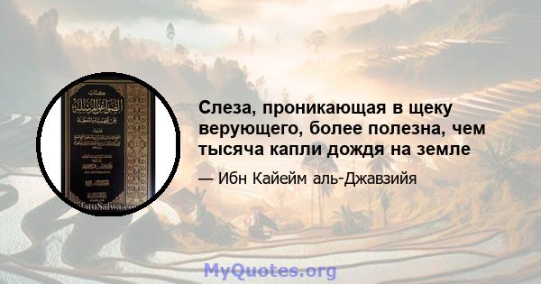 Слеза, проникающая в щеку верующего, более полезна, чем тысяча капли дождя на земле