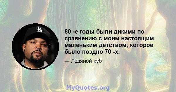 80 -е годы были дикими по сравнению с моим настоящим маленьким детством, которое было поздно 70 -х.