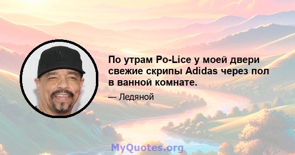 По утрам Po-Lice у моей двери свежие скрипы Adidas через пол в ванной комнате.