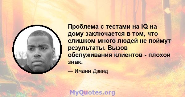 Проблема с тестами на IQ на дому заключается в том, что слишком много людей не поймут результаты. Вызов обслуживания клиентов - плохой знак.