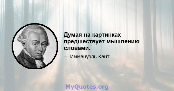 Думая на картинках предшествует мышлению словами.