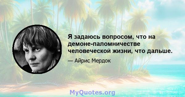 Я задаюсь вопросом, что на демоне-паломничестве человеческой жизни, что дальше.