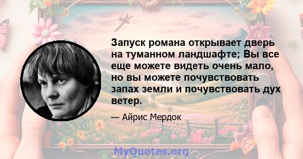 Запуск романа открывает дверь на туманном ландшафте; Вы все еще можете видеть очень мало, но вы можете почувствовать запах земли и почувствовать дух ветер.