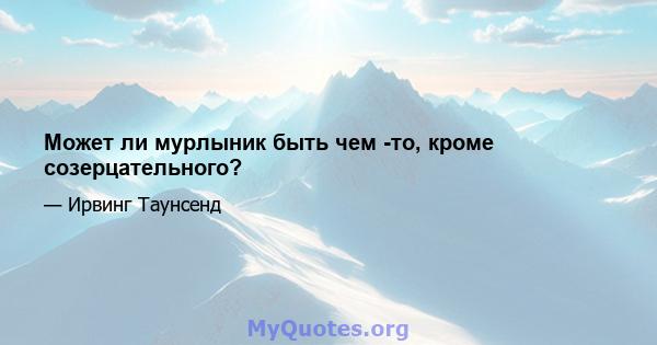 Может ли мурлыник быть чем -то, кроме созерцательного?