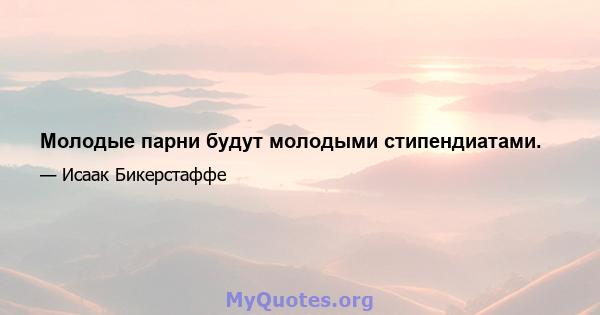 Молодые парни будут молодыми стипендиатами.