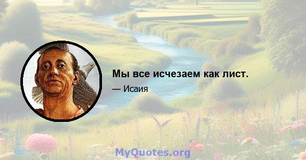 Мы все исчезаем как лист.