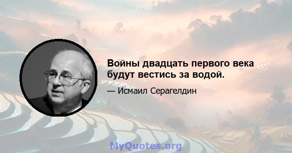 Войны двадцать первого века будут вестись за водой.