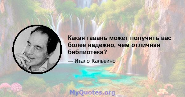 Какая гавань может получить вас более надежно, чем отличная библиотека?