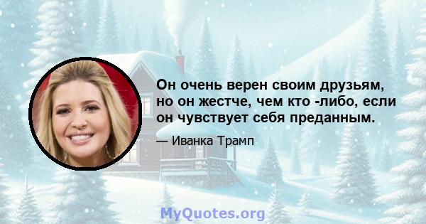 Он очень верен своим друзьям, но он жестче, чем кто -либо, если он чувствует себя преданным.