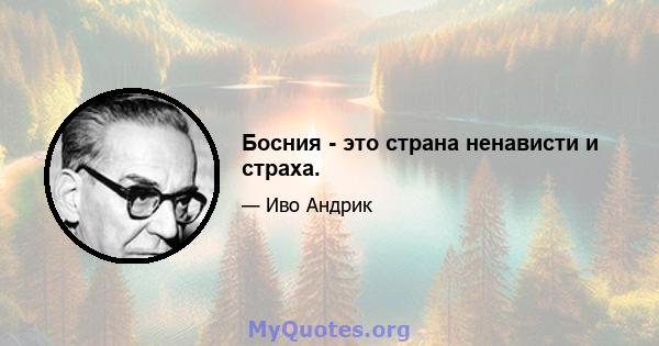 Босния - это страна ненависти и страха.