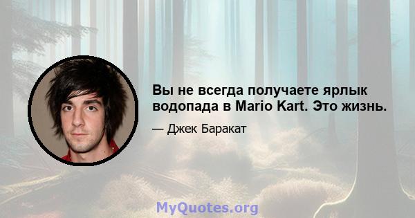 Вы не всегда получаете ярлык водопада в Mario Kart. Это жизнь.