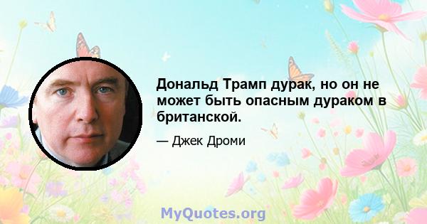 Дональд Трамп дурак, но он не может быть опасным дураком в британской.