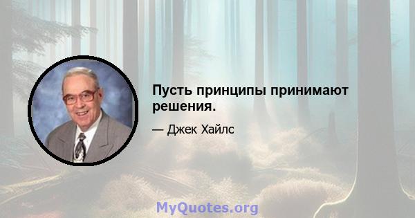 Пусть принципы принимают решения.