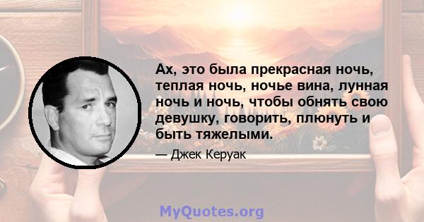 Ах, это была прекрасная ночь, теплая ночь, ночье вина, лунная ночь и ночь, чтобы обнять свою девушку, говорить, плюнуть и быть тяжелыми.