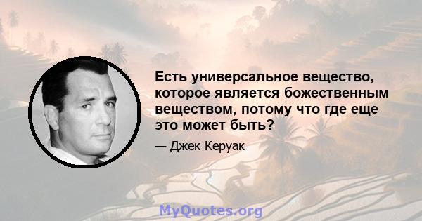 Есть универсальное вещество, которое является божественным веществом, потому что где еще это может быть?