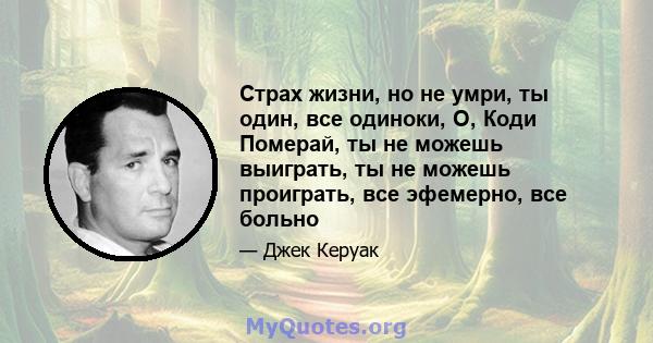 Страх жизни, но не умри, ты один, все одиноки, О, Коди Померай, ты не можешь выиграть, ты не можешь проиграть, все эфемерно, все больно