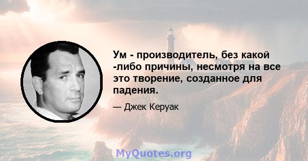 Ум - производитель, без какой -либо причины, несмотря на все это творение, созданное для падения.