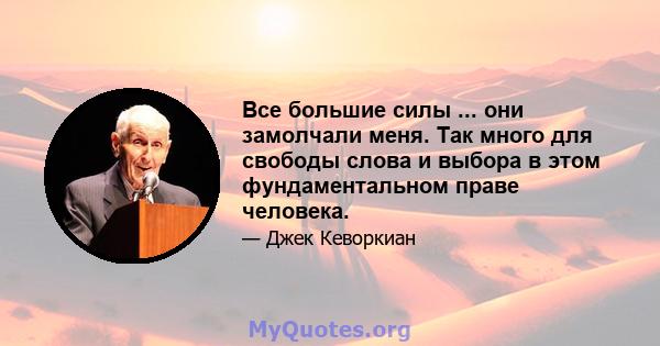 Все большие силы ... они замолчали меня. Так много для свободы слова и выбора в этом фундаментальном праве человека.