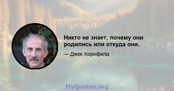 Никто не знает, почему они родились или откуда они.