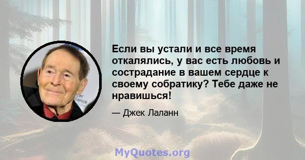 Если вы устали и все время откалялись, у вас есть любовь и сострадание в вашем сердце к своему собратику? Тебе даже не нравишься!