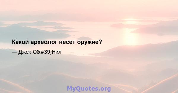 Какой археолог несет оружие?