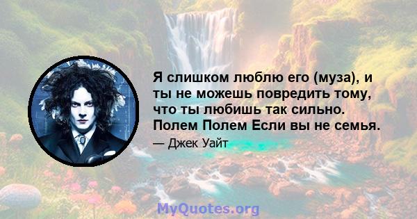 Я слишком люблю его (муза), и ты не можешь повредить тому, что ты любишь так сильно. Полем Полем Если вы не семья.