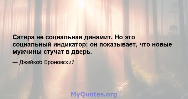 Сатира не социальная динамит. Но это социальный индикатор: он показывает, что новые мужчины стучат в дверь.