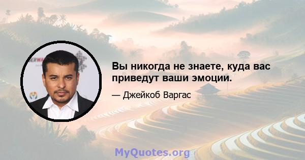 Вы никогда не знаете, куда вас приведут ваши эмоции.