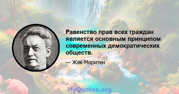 Равенство прав всех граждан является основным принципом современных демократических обществ.