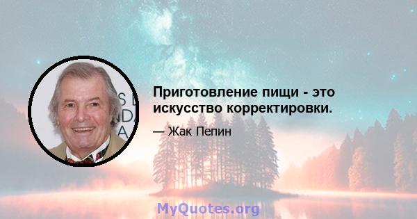 Приготовление пищи - это искусство корректировки.